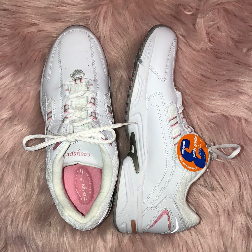 Easy Spirit Fitness Leather White Sea Pink